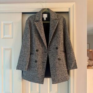 H&M Double-Breasted Herringbone Coat – XS